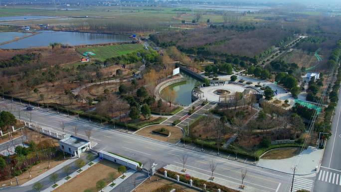 盐城建湖县颜单镇乡村城市风光