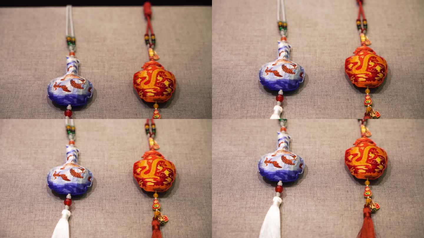 中国非物质文化遗产布艺手工艺，龙元素香囊