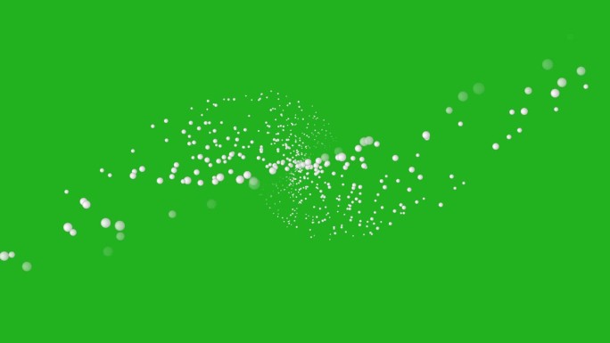 旋转白色颗粒绿屏运动图形