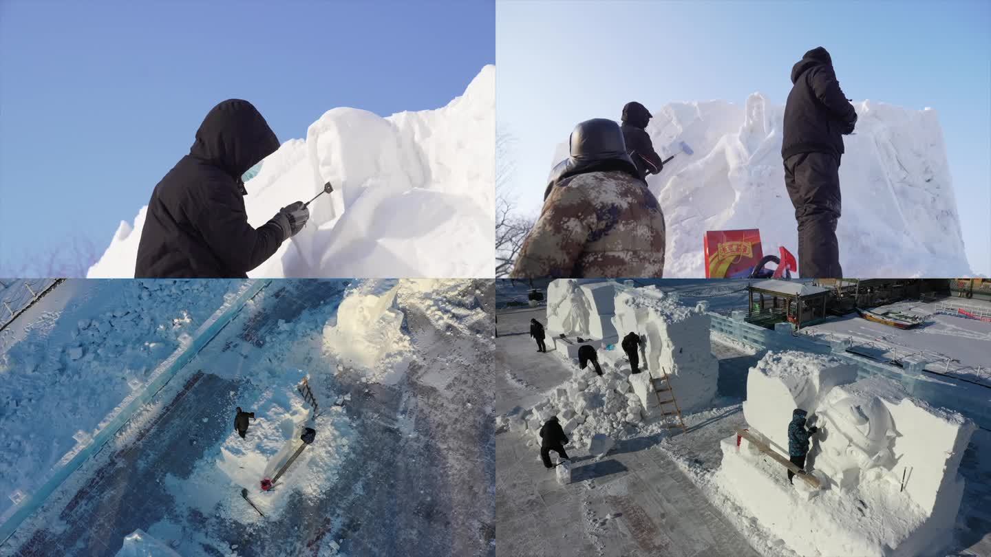 雪雕制作