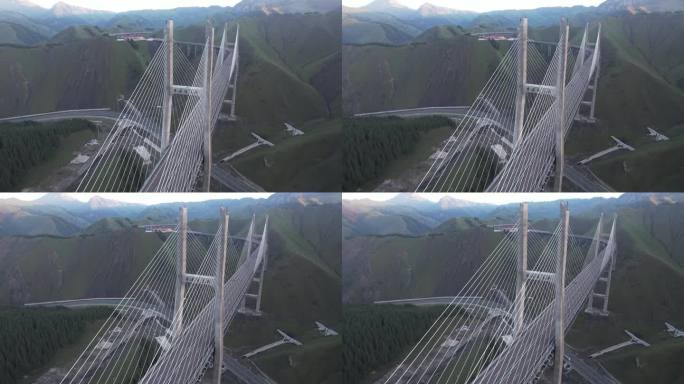 航拍新疆果子沟大桥