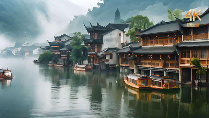贵州传统特色建筑 少数民族木楼房 古镇