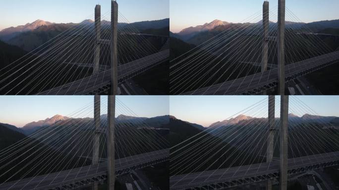 航拍新疆果子沟大桥