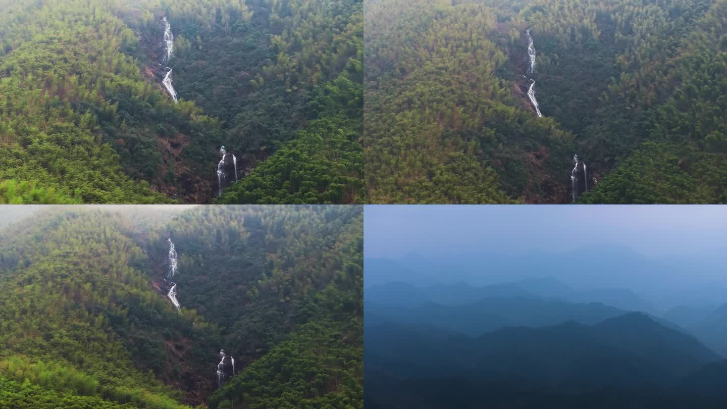 浙江湖州德清王位山惊险潭瀑布竹海