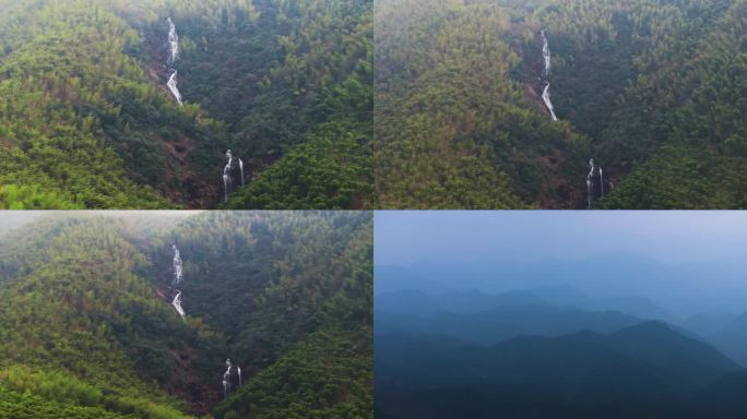 浙江湖州德清王位山惊险潭瀑布竹海