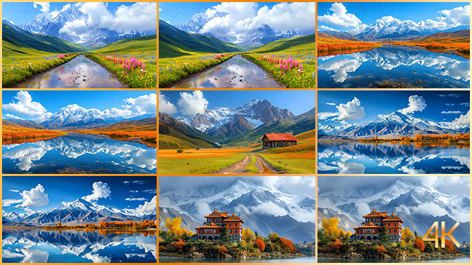 大气雪山草原风光合集 西藏尼泊尔雪域高原