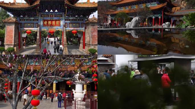 春节寺院祈福的人们