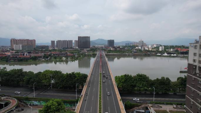 福建漳州战备大桥交通航拍