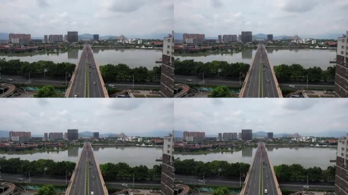 福建漳州战备大桥交通航拍