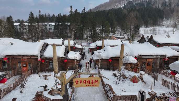 4k中国雪乡雪景航拍