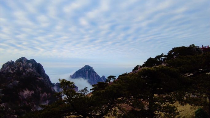 黄山风景区壮观云海延时唯美风景视频素材4