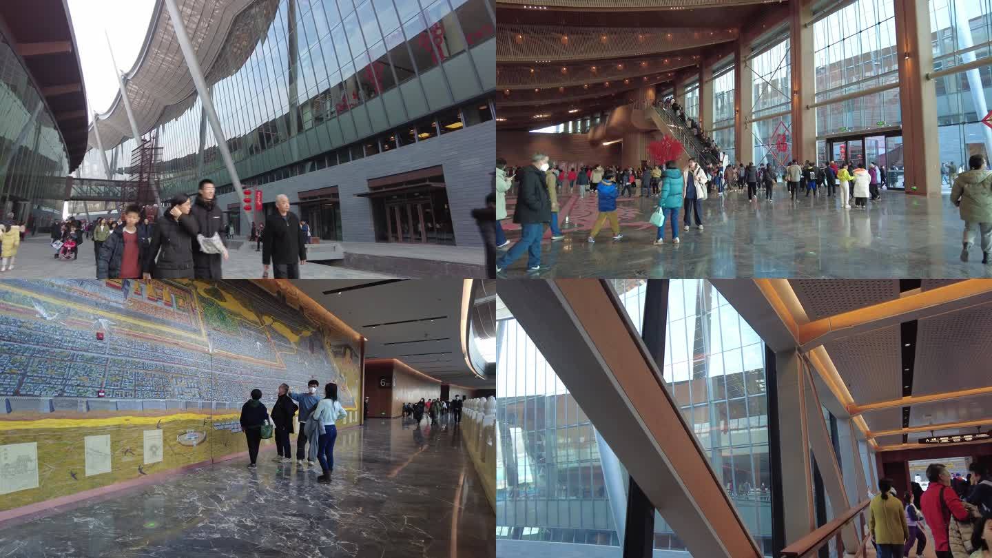 北京大运河博物馆观众参观通州三大建筑