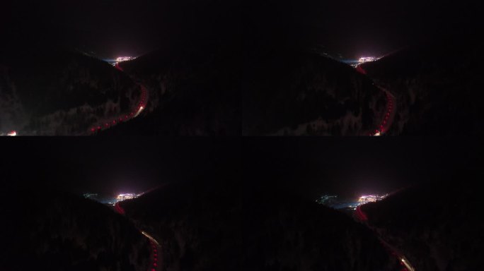 4k中国雪乡雪景夜景航拍