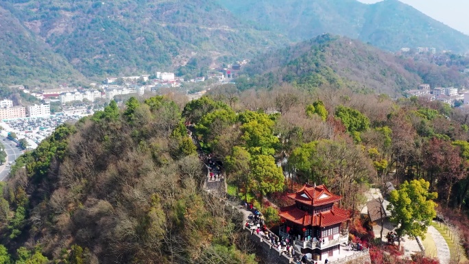 浙江临海，台州府城，紫阳街，春节航拍