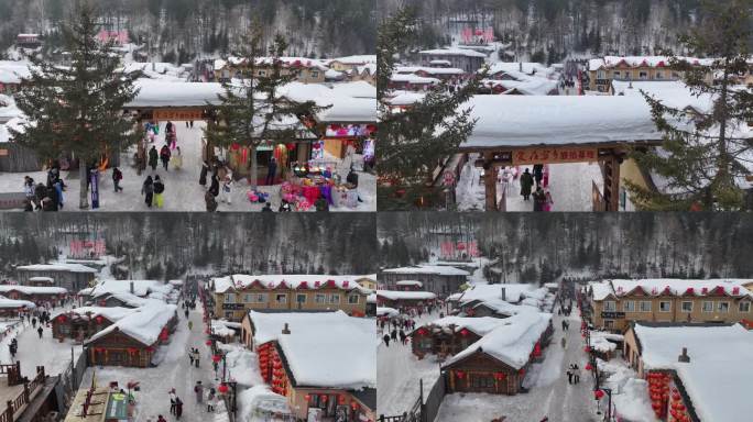 4k中国雪乡雪景航拍