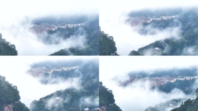 云雾缭绕的天空之城 4K