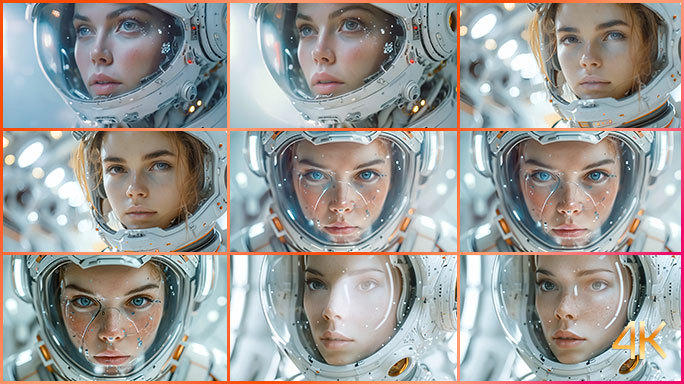 穿宇航服的女孩子 女太空人 科幻电影风格