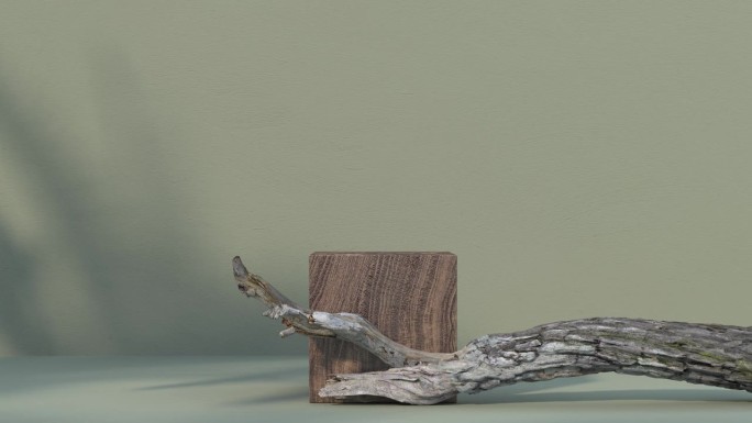 platform wooden white backdrop with tree shadows