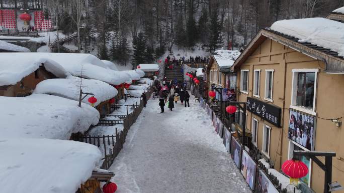 4k中国雪乡雪景航拍