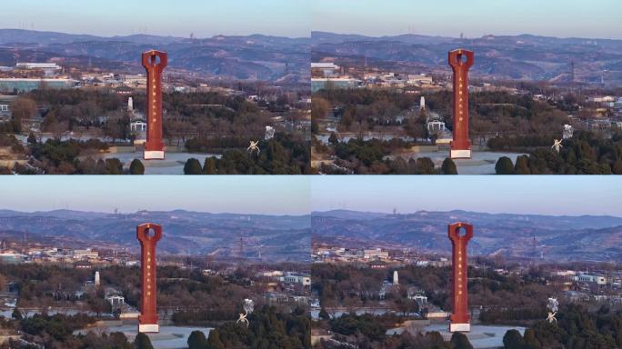 太原解放纪念碑航拍