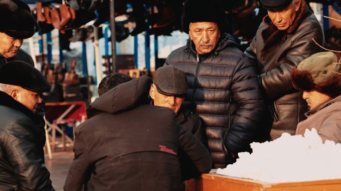 伊宁喀其赞老城区人文景观维吾尔族老人