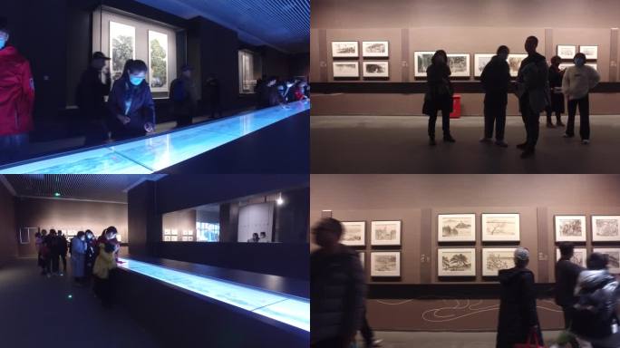 观众参观城市建设图片展摄影作品展城市建设