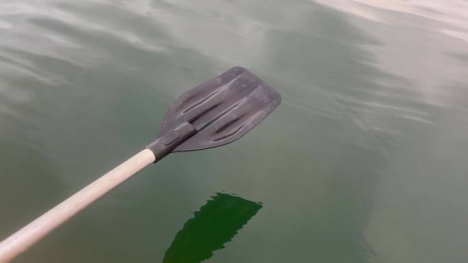 一只桨在大海的背景下漂浮