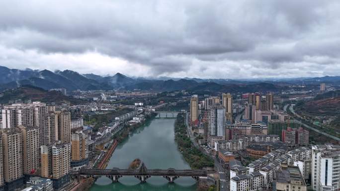 玉屏城市雨后延时