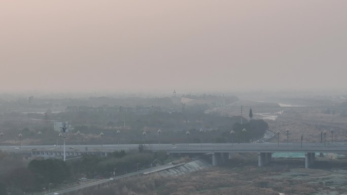 航拍四川广汉城市城西三星堆