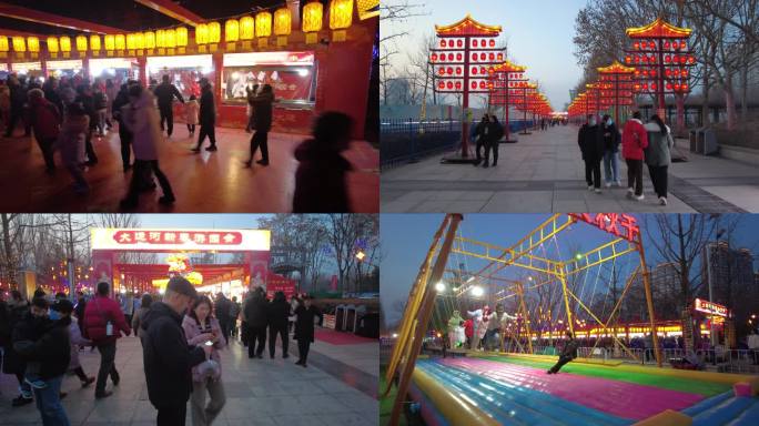 北京大运河文化广场 春节氛围过年儿童游玩