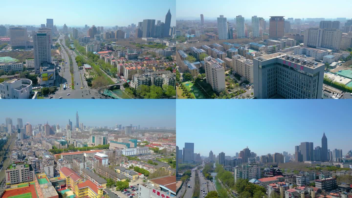 南京市玄武区城市风景航拍素材