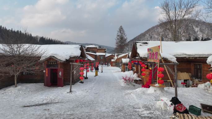 4k中国雪乡雪景航拍