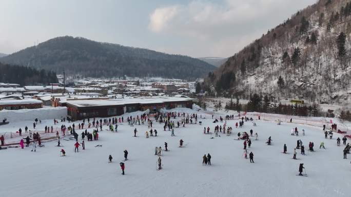 4k中国雪乡雪景航拍