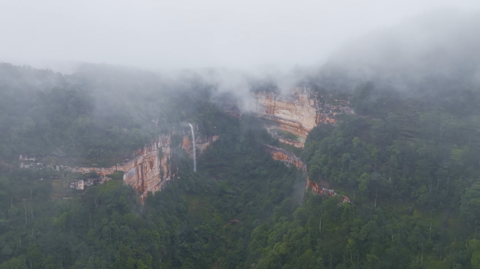 江津四面山土地岩景区航拍 4K