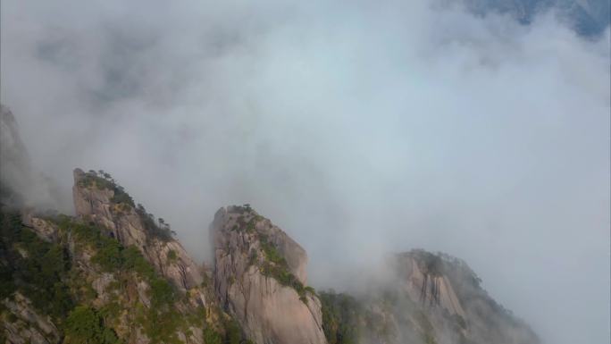 安徽黄山风景区云海航拍延时风景视频素材