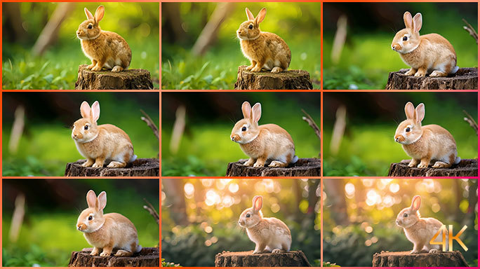 可爱小兔子 唯美动物场景 机灵兔兔毛茸茸