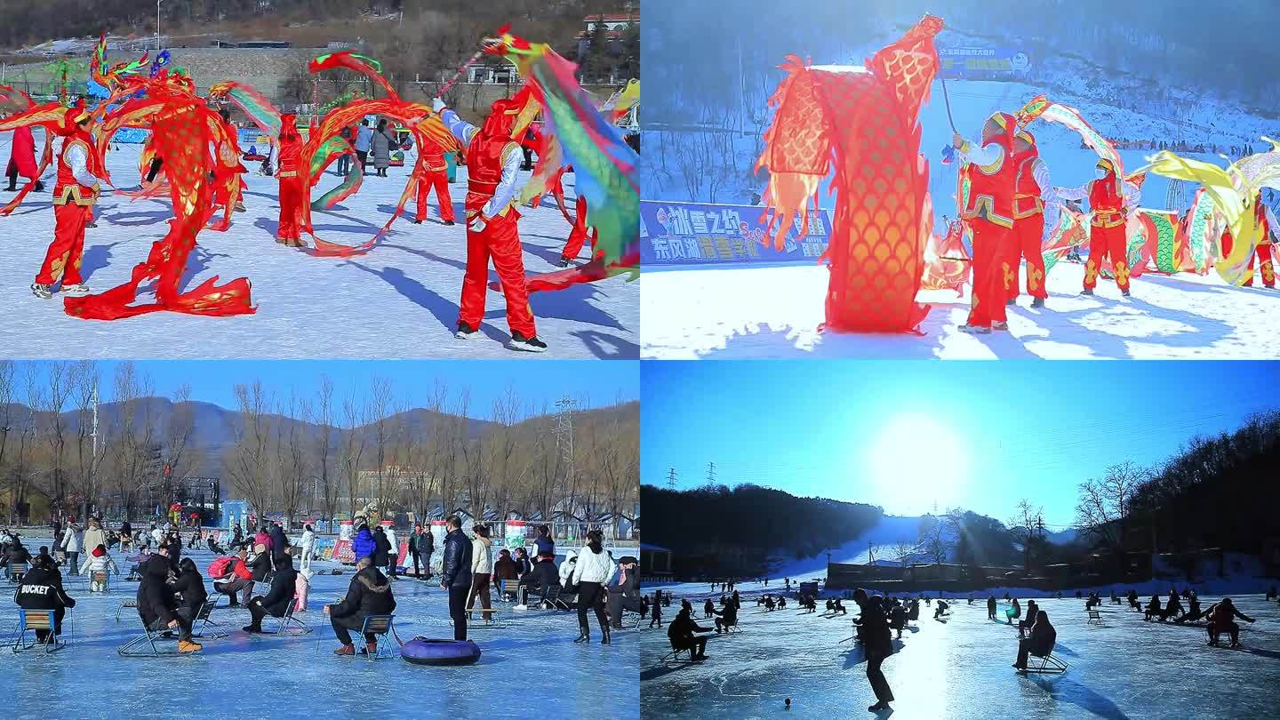 实拍东北2024年春节滑雪场游玩