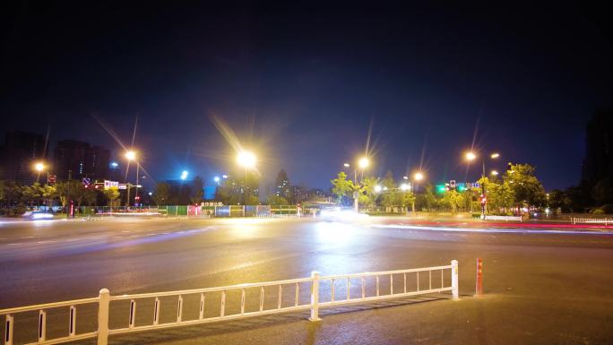 城市夜晚车辆车流延时摄影
