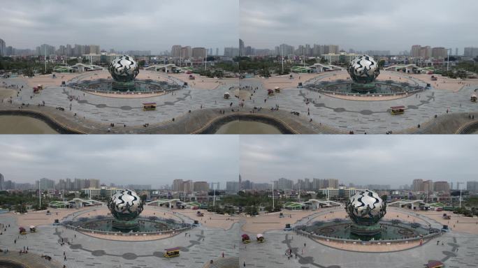 大海海洋沙滩广西北海银滩航拍