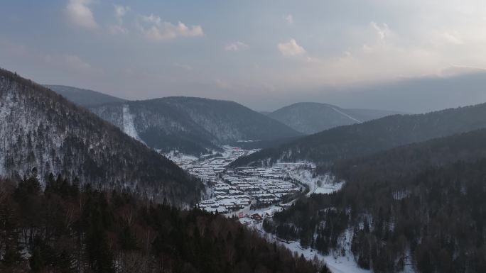 4k中国雪乡雪景航拍