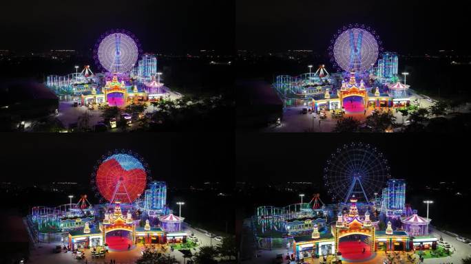 海丰欢乐世界全景航拍夜景