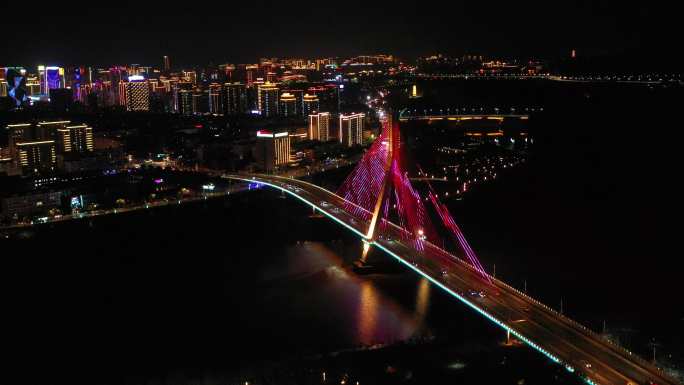 浙江临海，台州府城，夜景航拍，春节航拍