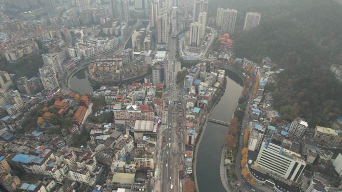 贵州遵义城市大景航拍