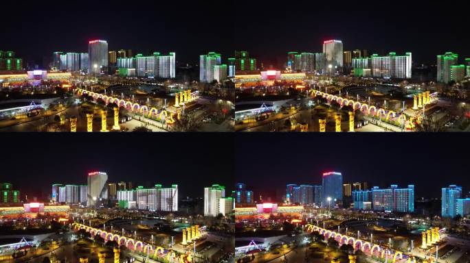 山西运城南风广场春节灯会夜景