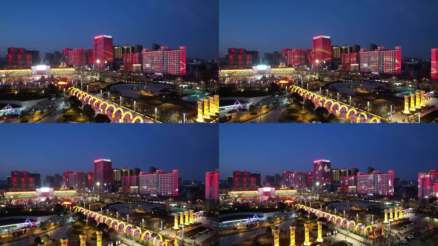 山西运城南风广场春节灯会夜景