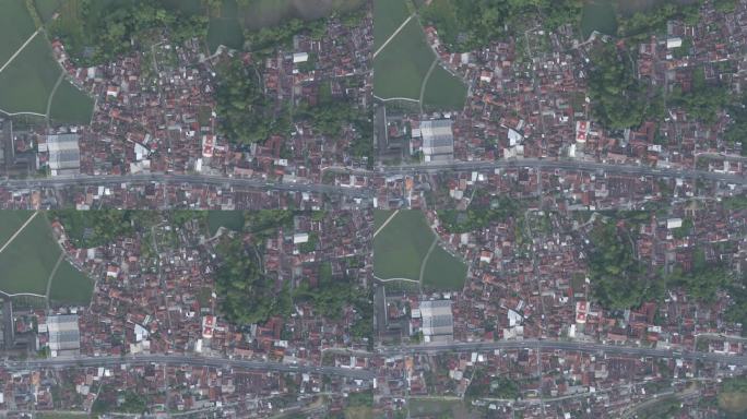 人口密集的房屋鸟瞰图。印尼