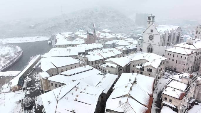 4k华裔小镇雪景