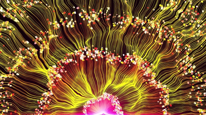 8K花朵粒子放射循环仪式典礼绽放扩散背景