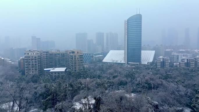 武汉东湖冬天唯美风景古建筑暴雪冬季