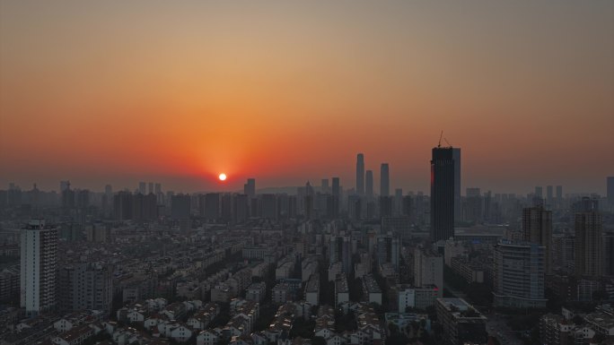 长沙万家丽广场日落